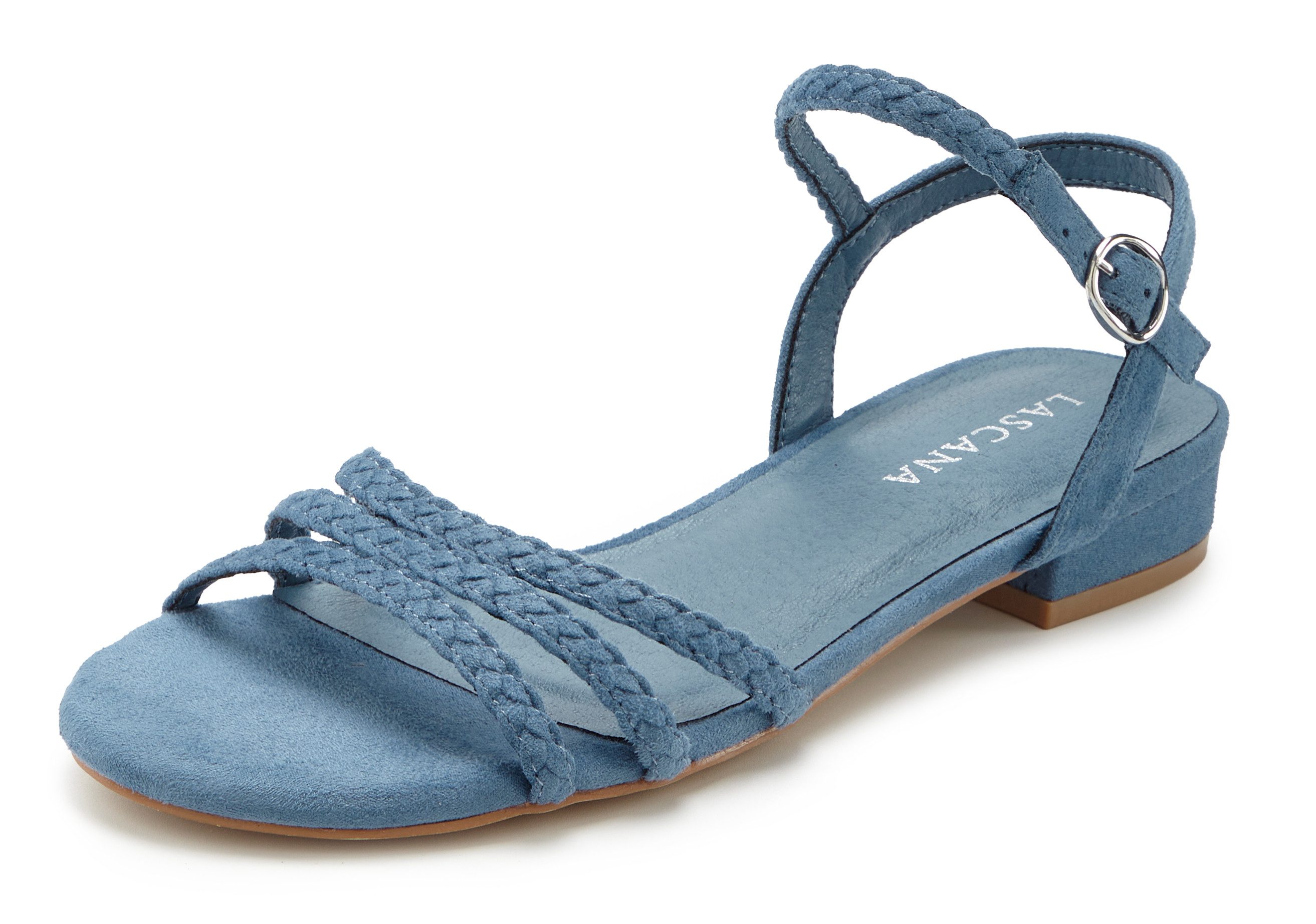 LASCANA Sommerschuh Sandale Sandalette, Sommerschuh mit geflochtenen Riemchen VEGAN