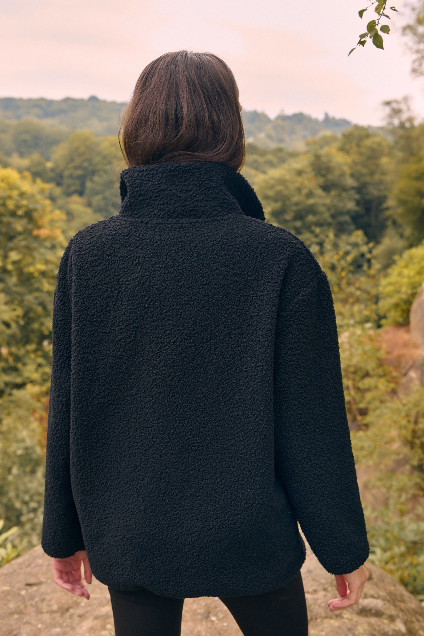 Next Fleecepullover Langes Teddy-Fleeceoberteil mit 1/4-Reißverschluss günstig online kaufen