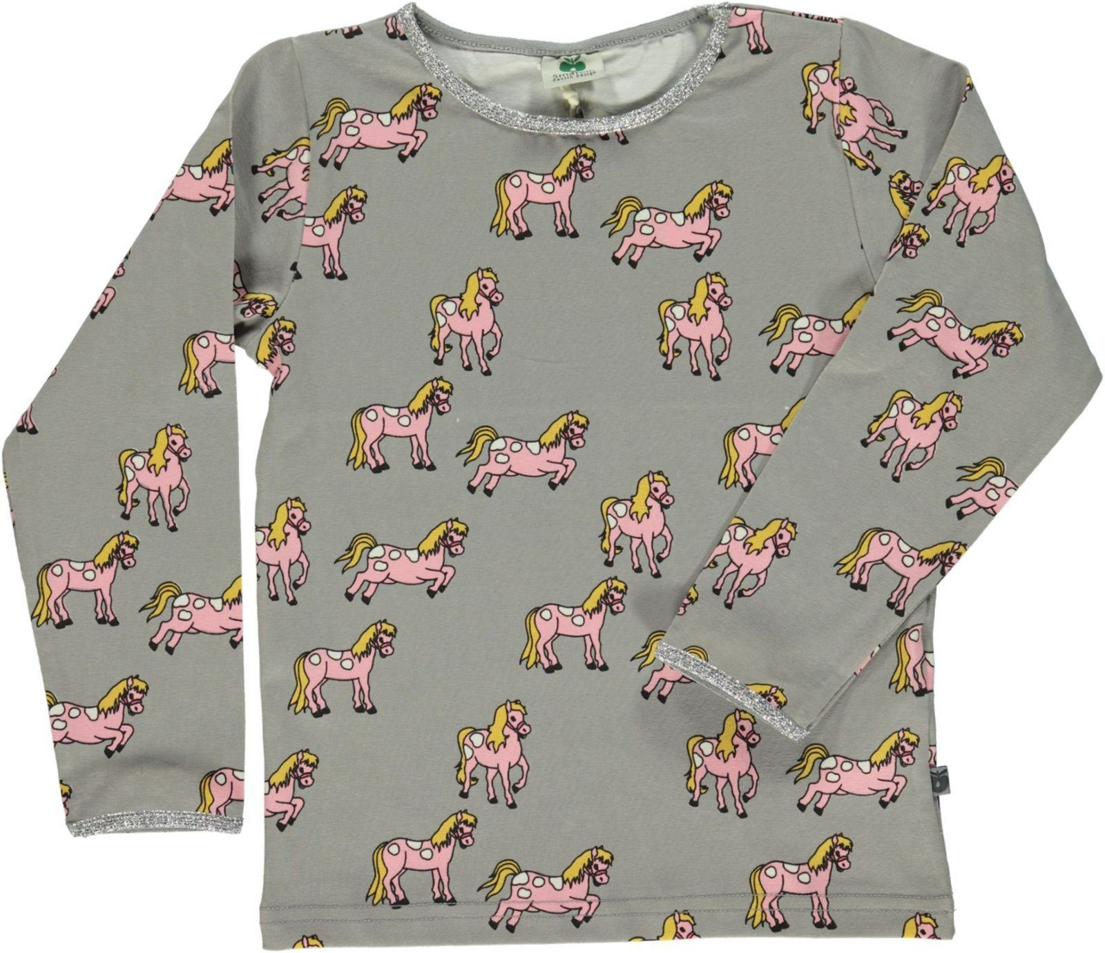 Småfolk Langarmshirt SMAFOLK Langarmshirt grau allover Pferde