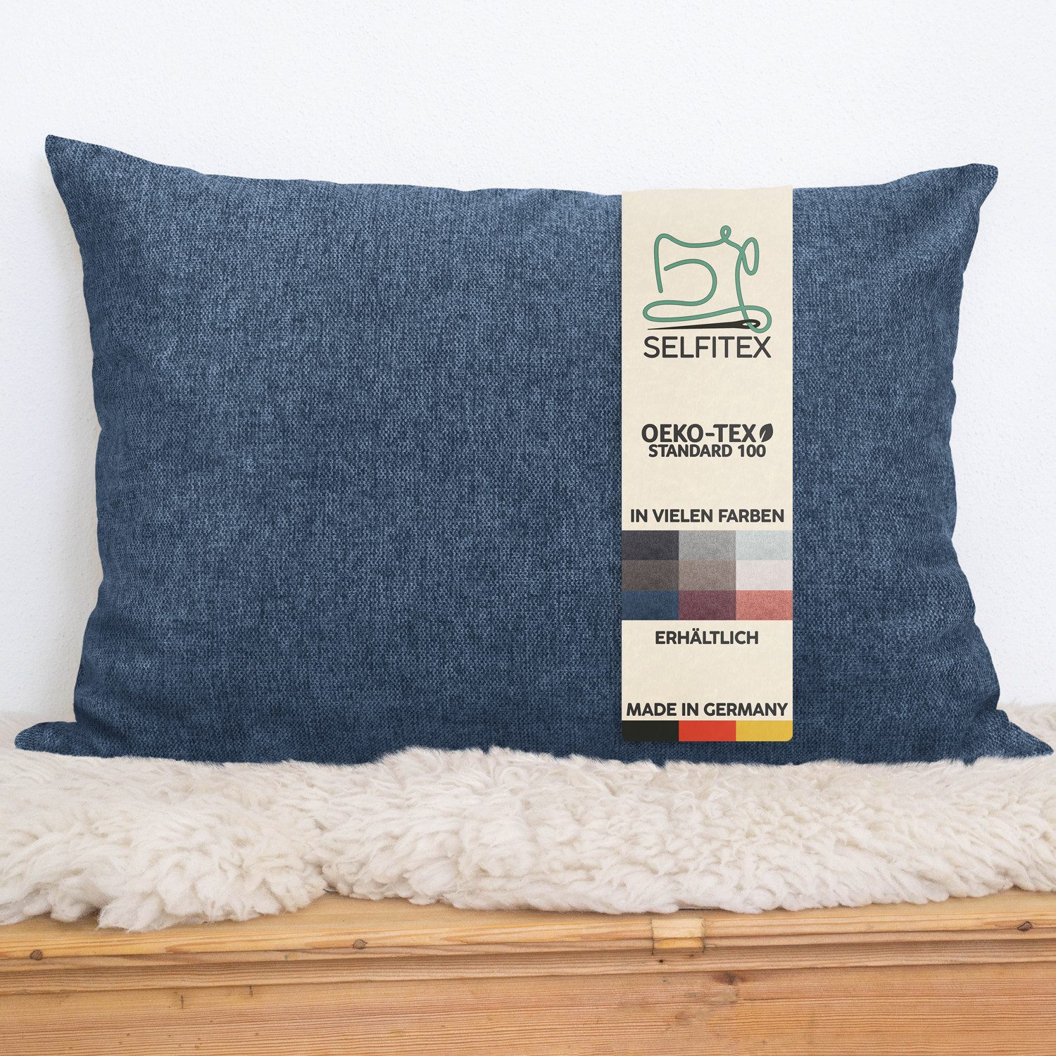 Selfitex Dekokissen 60 x 80 cm inkl. Füllkissen, Sofakissen, versch. Stoffe zur Auswahl, für Couch, Sofa und Bett