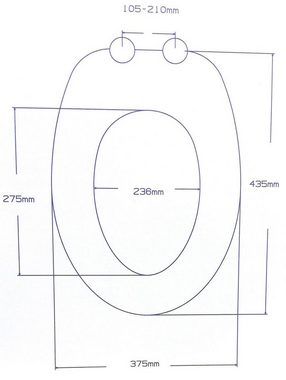 Vereg WC-Sitz Varianten, Toilettendeckel, Absenkautomatik, MDF Holzkern, Hochglanzoberfläche