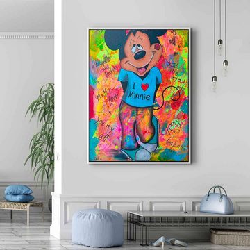 DOTCOMCANVAS® Leinwandbild Mickey Loves Minni, Leinwandbild Micky Maus Mickey Mickey Loves Minni Pop Art comic