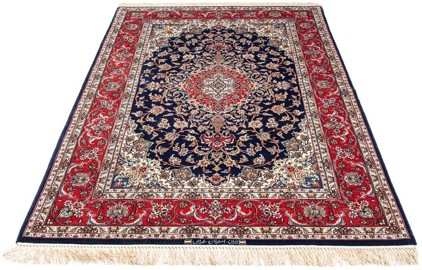 Wollteppich Isfahan Medaillon 194 x 131 cm, morgenland, rechteckig, Höhe: 15 mm, Unikat mit Zertifikat