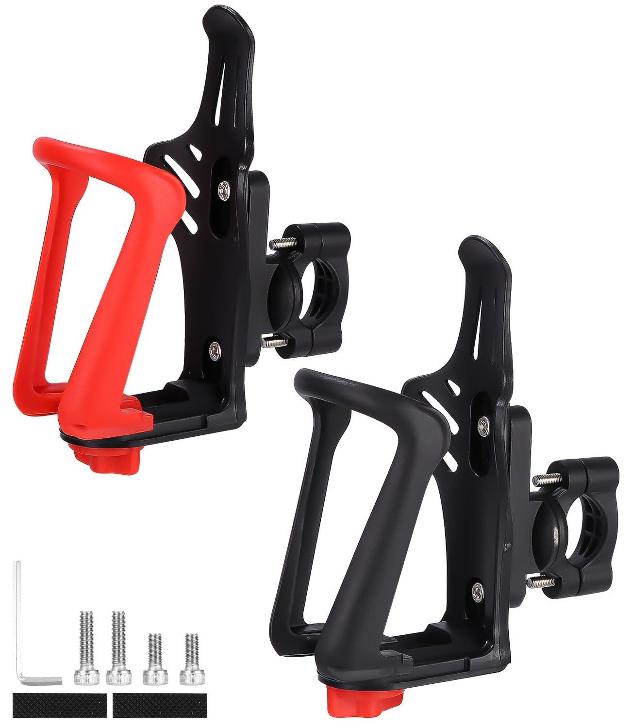 LEAZZLE Fahrrad-Flaschenhalter Fahrradflaschenhalter, Adjustable Bicycle Bottle Holder, (2-St., 360° Drehbarer Trinkflaschenhalter für Rahmen und Lenker), Halterung für MTB, Roller, Rollstuhl, Motorrad, Kinderwagen
