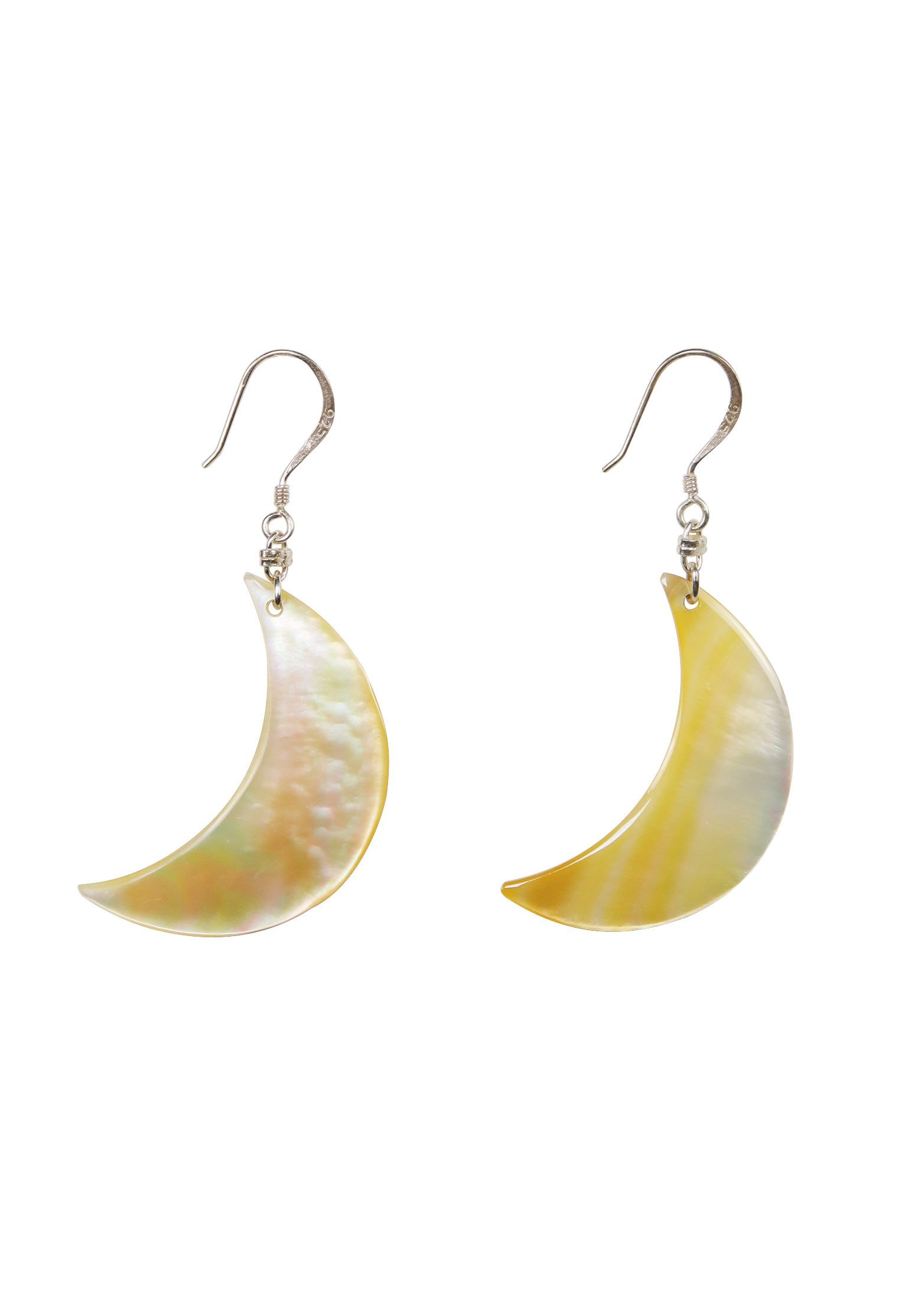 CINNEA Ohrhänger-Set NEUMOND (OLLANE-Kollektion), Echt-Perlmuttschmuck in Halbmond-Form (Neumond)