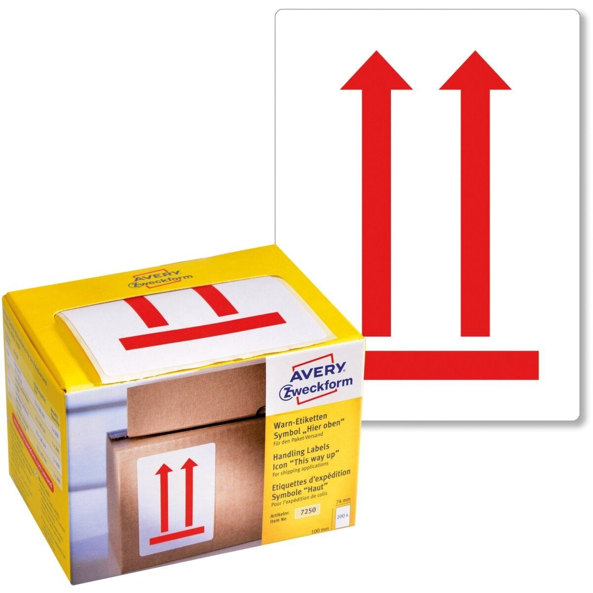 Avery Zweckform Etiketten Warnetiketten Symbol Hier oben 100x74mm weiß VE=200 Stück