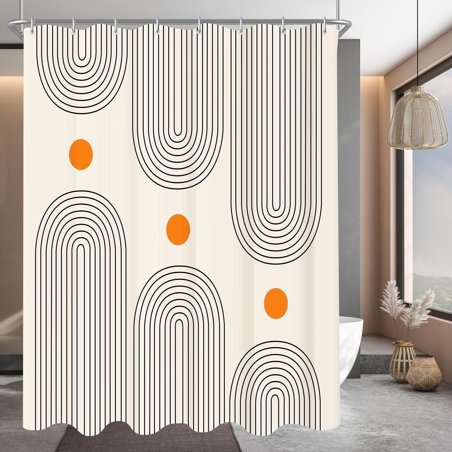 LuxusKollektion Duschvorhang Duschvorhang 240x200cm Geometrische Kurve Wasserabweisend Waschbar