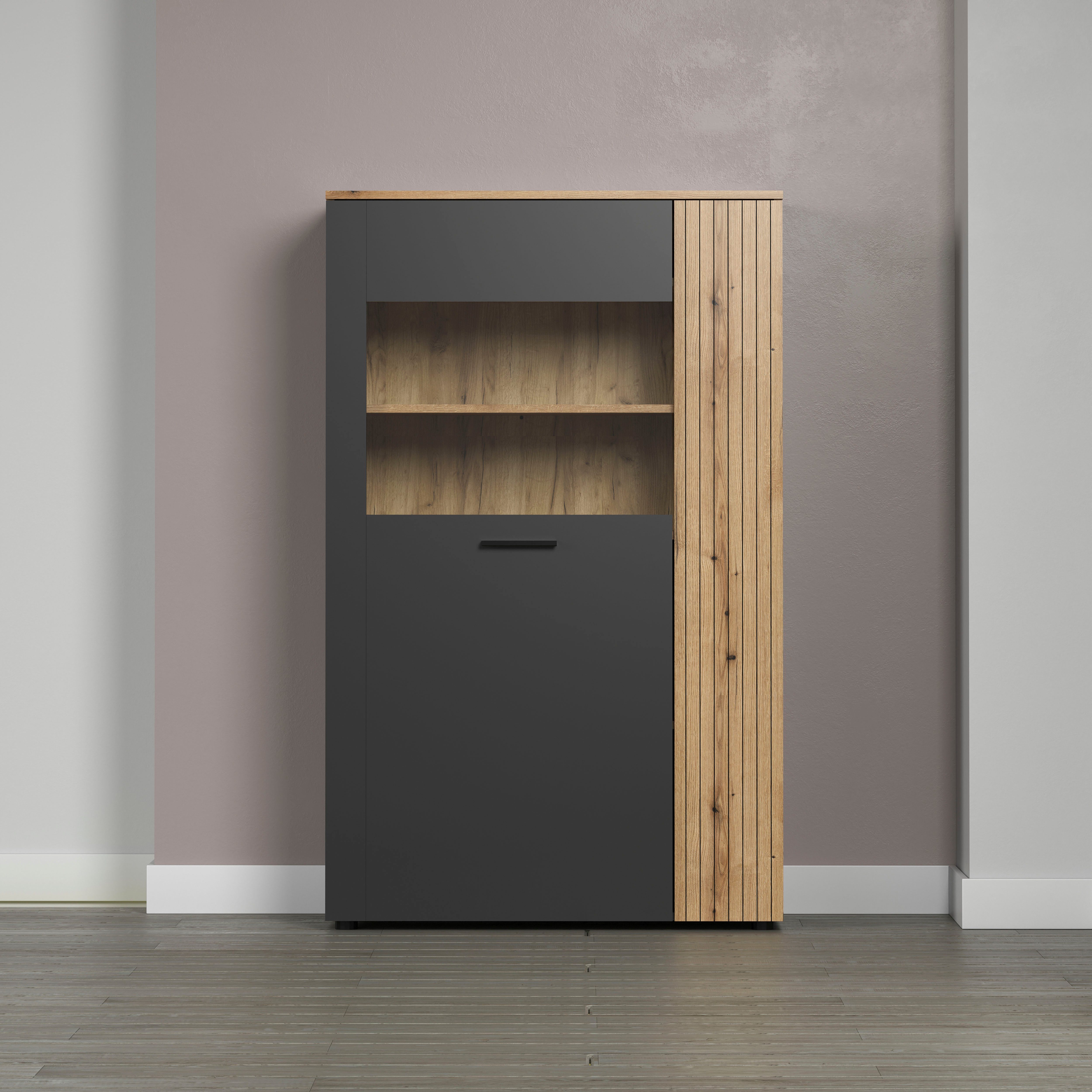 Home affaire Highboard Estepona (1 St), Highboard mit 2 Türen - (B/T/H) 90/42/146 cm