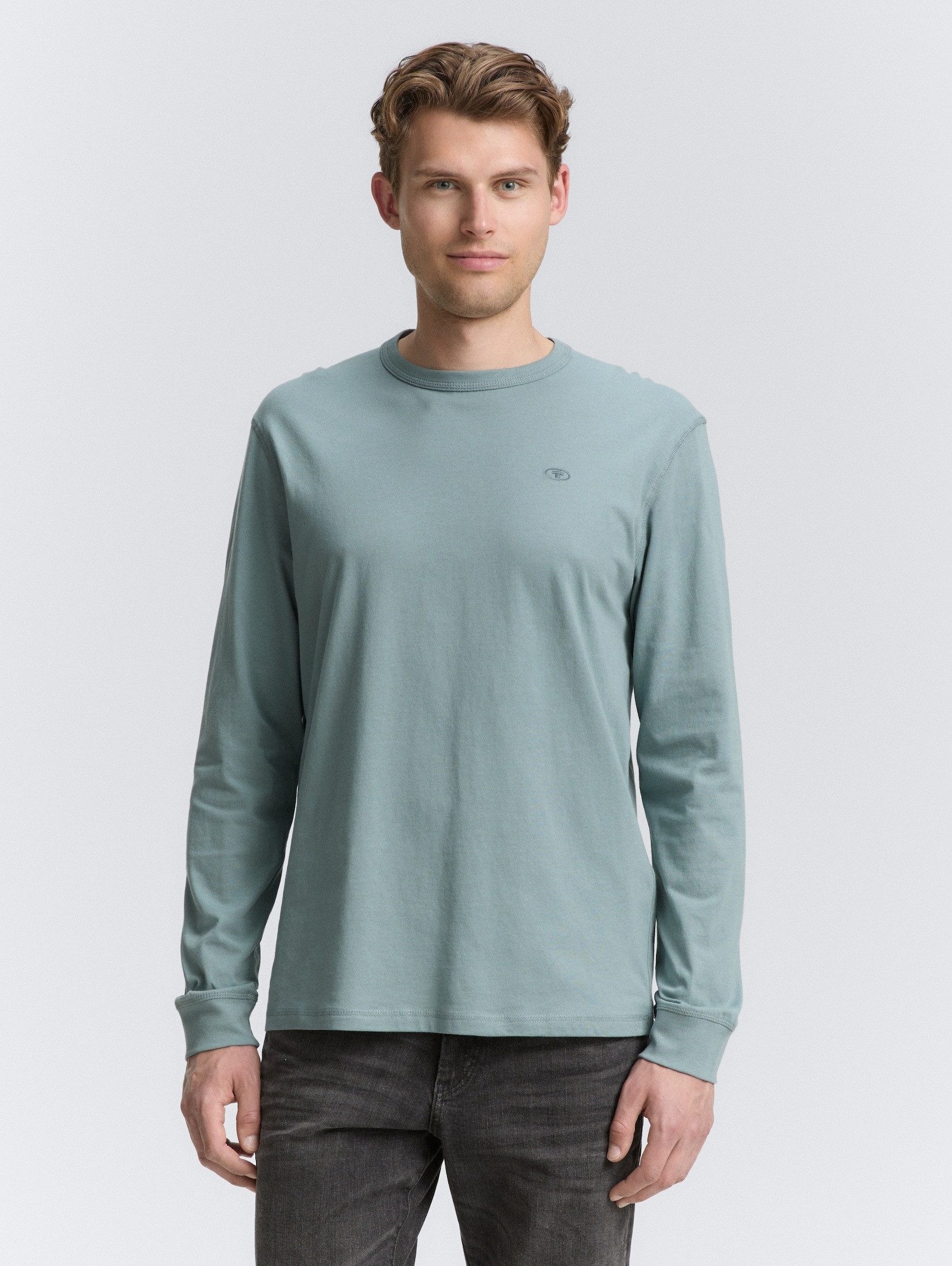 Tom Tailor Herren Langarmshirt BASIC LONGSLEEVE - Regular Fit günstig online kaufen