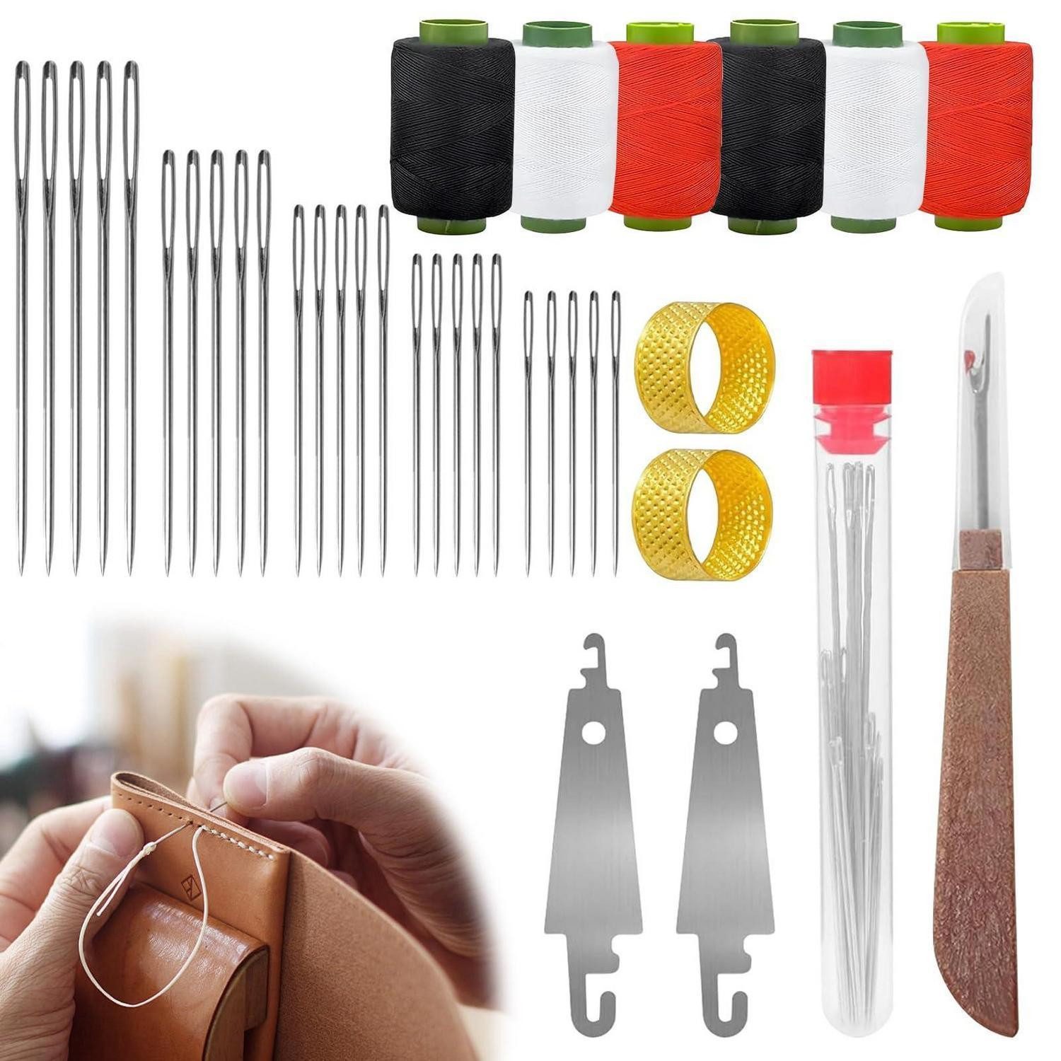 LuxusKollektion Big-Eye-Nadeln Nähnadel-Set 37-teilig Stahl Großes Öhr, 1 St.