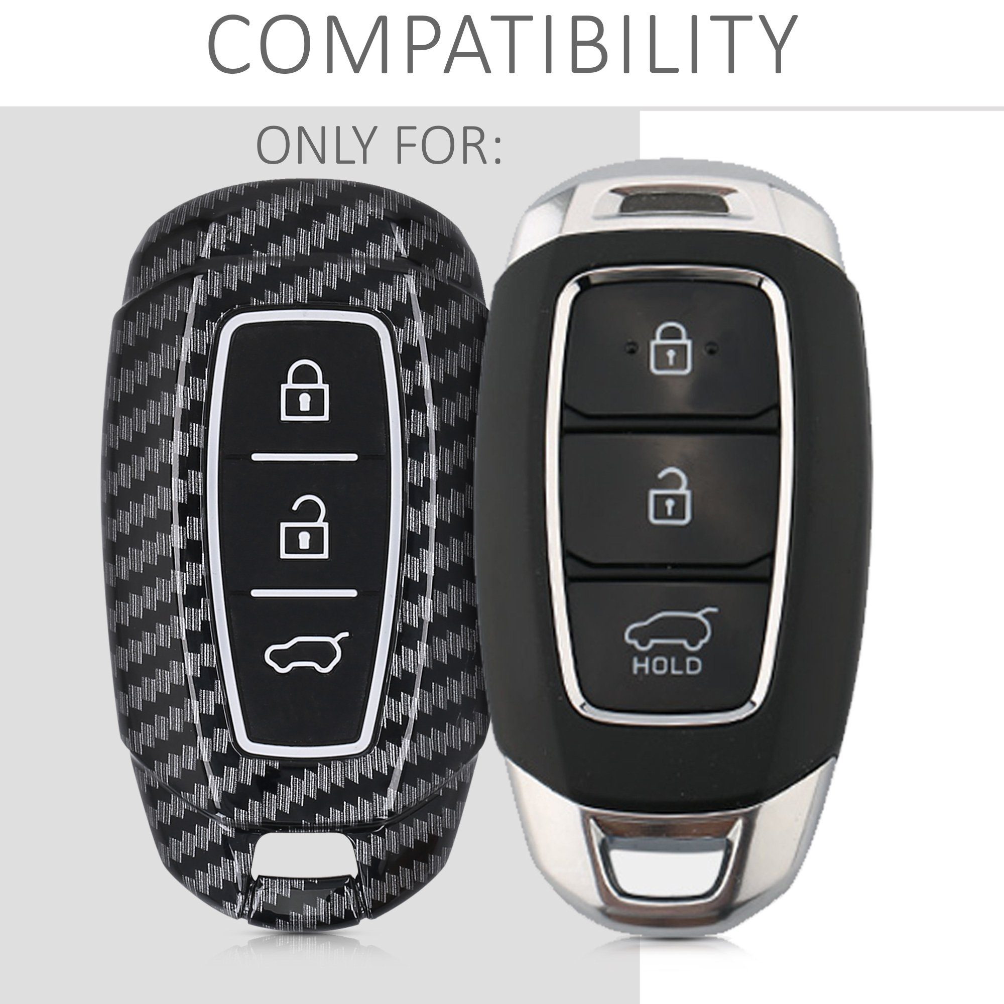 für Schutzhülle kwmobile Hardcover Hyundai Schlüsseltasche Hülle Hyundai, Autoschlüssel für Schlüsselhülle
