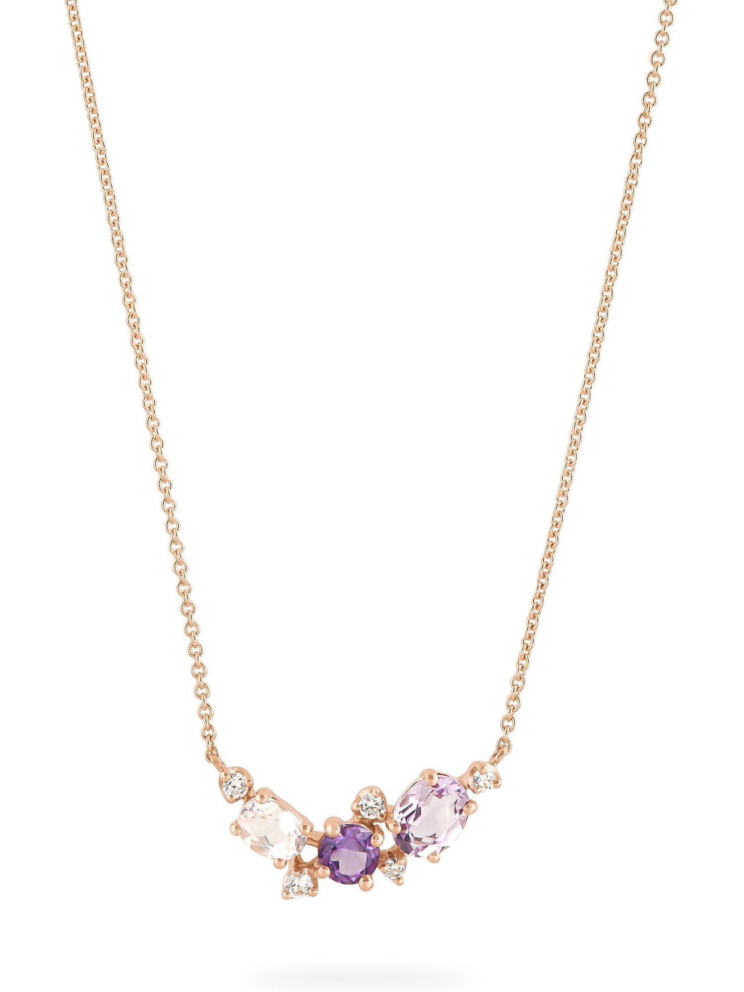 Collier CHRIST Damen-Kette 585er Roségold 1 Amethyst