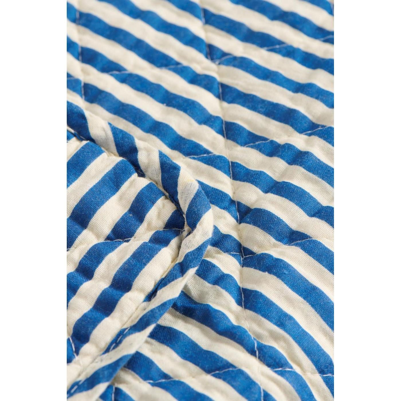 Wohndecke Ib Laursen Quilt Decke Tagesdecke Blau Gestreift, Ib Laursen