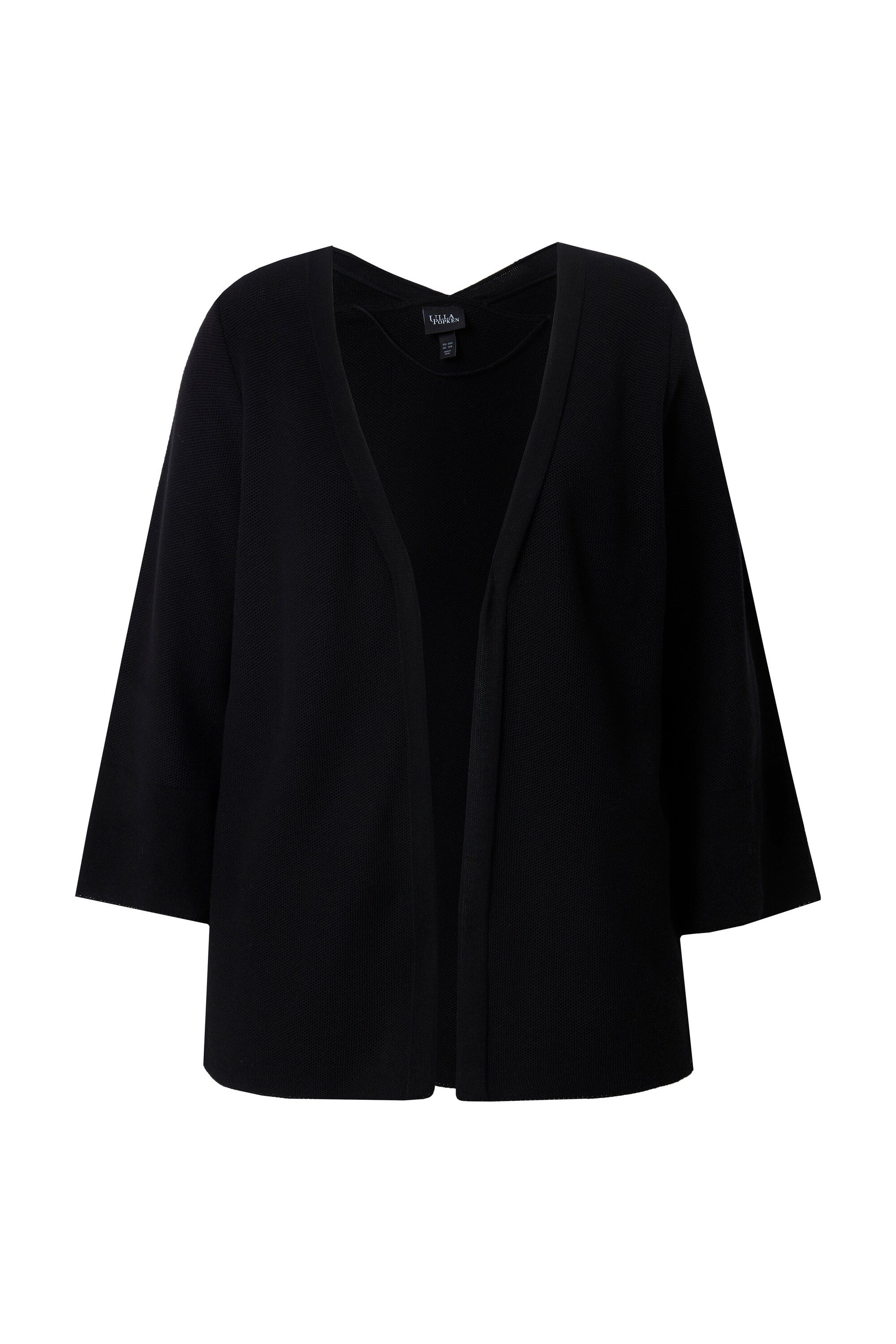 Ulla Popken Strickjacke Strickjacke A-Linie offene Form V-Ausschnitt günstig online kaufen