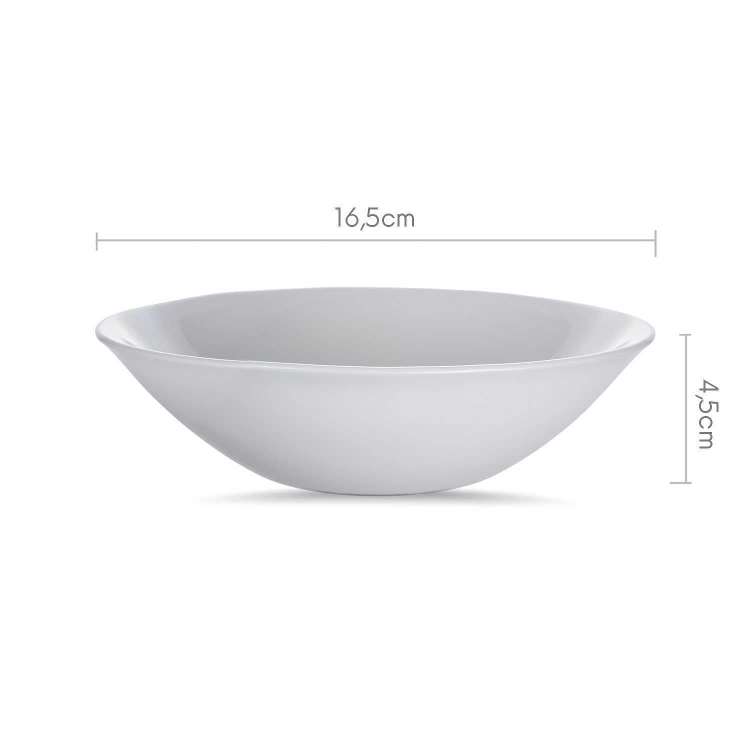 Salatschüssel, mit Luminarc Weiß 16cm Salatschüssel Durchmesser