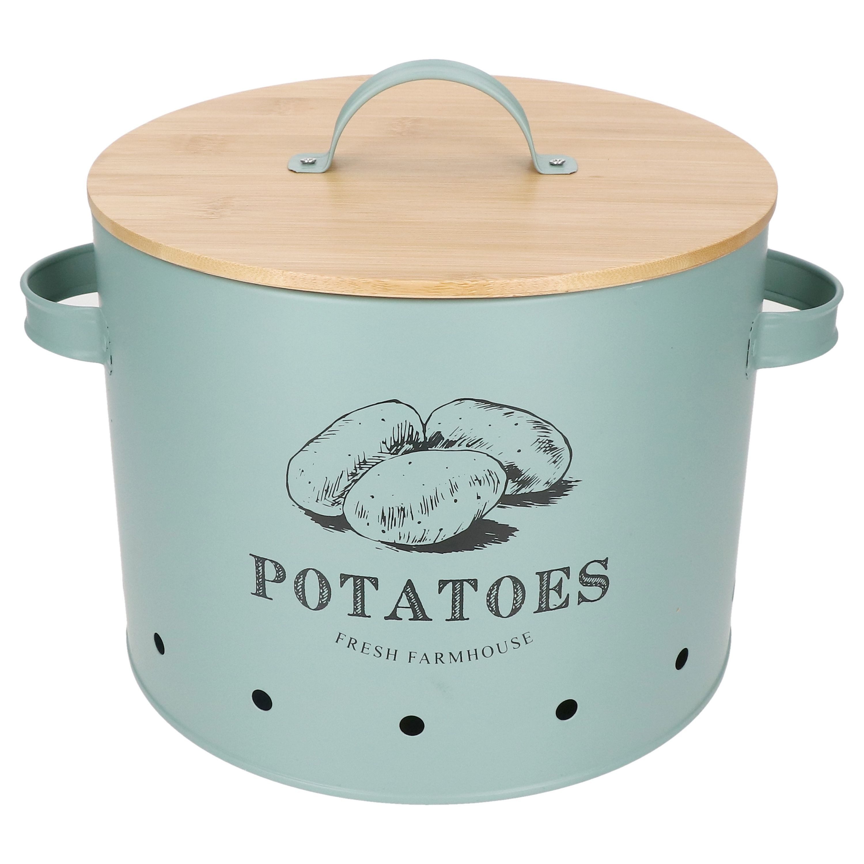 MamboCat Vorratsglas Kartoffeltopf Fresh Metall-Dose mit Bambusdeckel mint Vorratsdose, Metall – Bild 5 von 5