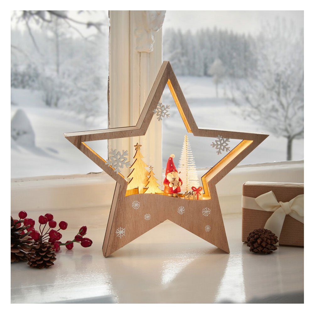 Home Trends24 De Led Stern Led Stern Wichtel Beleuchtung Weihnachten Winter Deko Figur Holz Batteriebetrieben Kinder Online Kaufen Otto