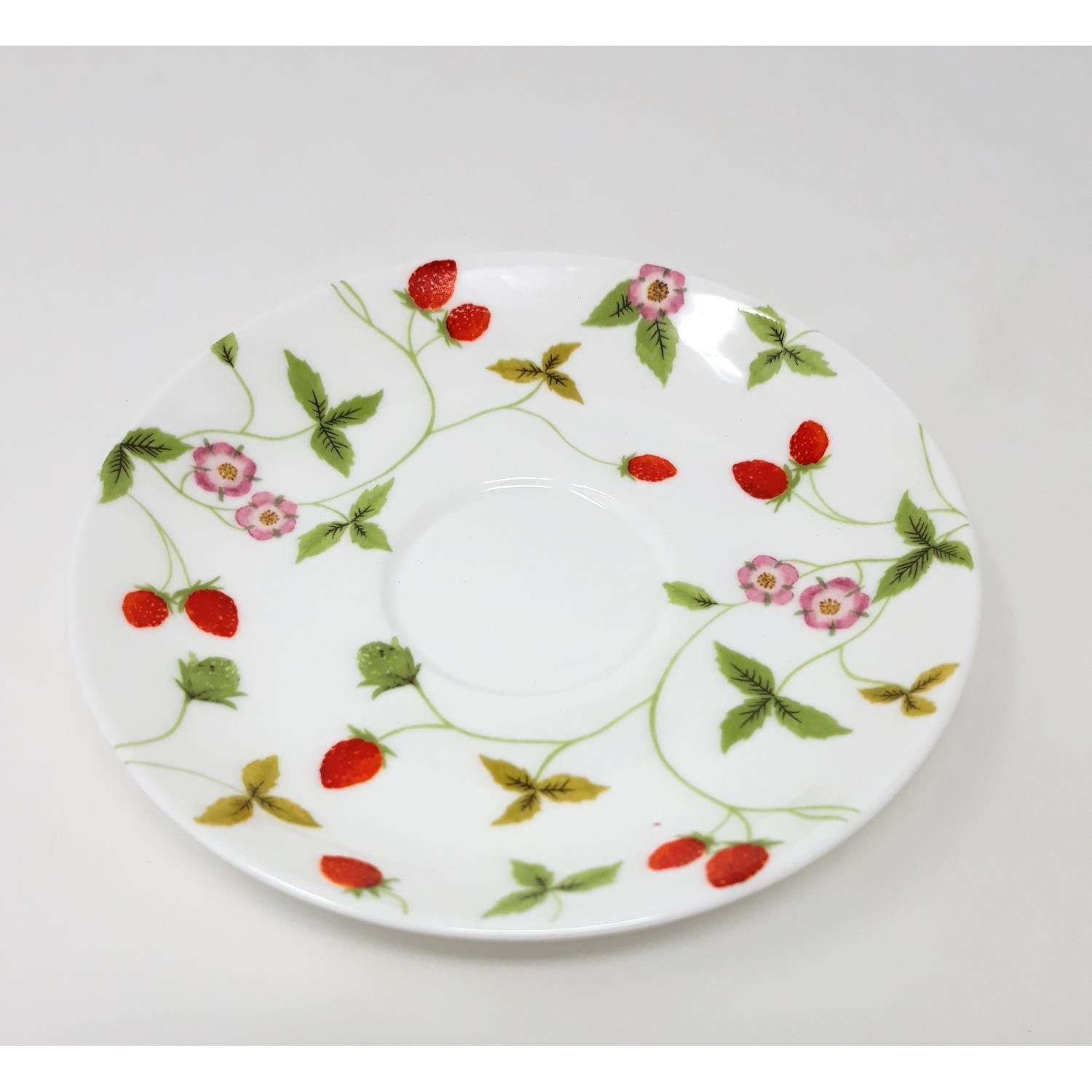 TeaLogic Tasse Erdbeeren, Porzellan, Höhe: 5cm, Farbe: Weiß, Motiv: Erdbeeren