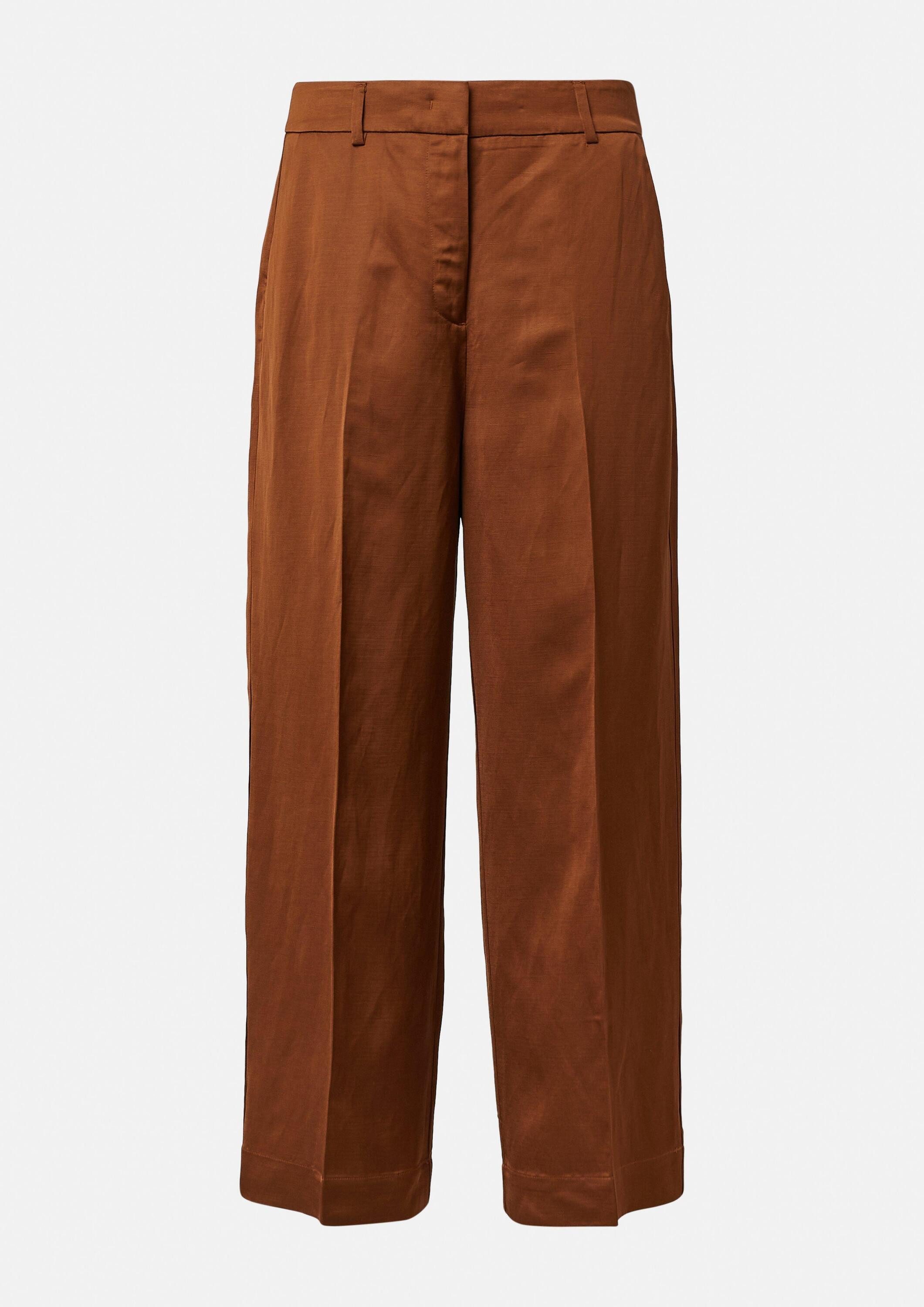 comma 7/8-Hose Hose Culotte aus schimmerndem Leinen-Viskose-Mix