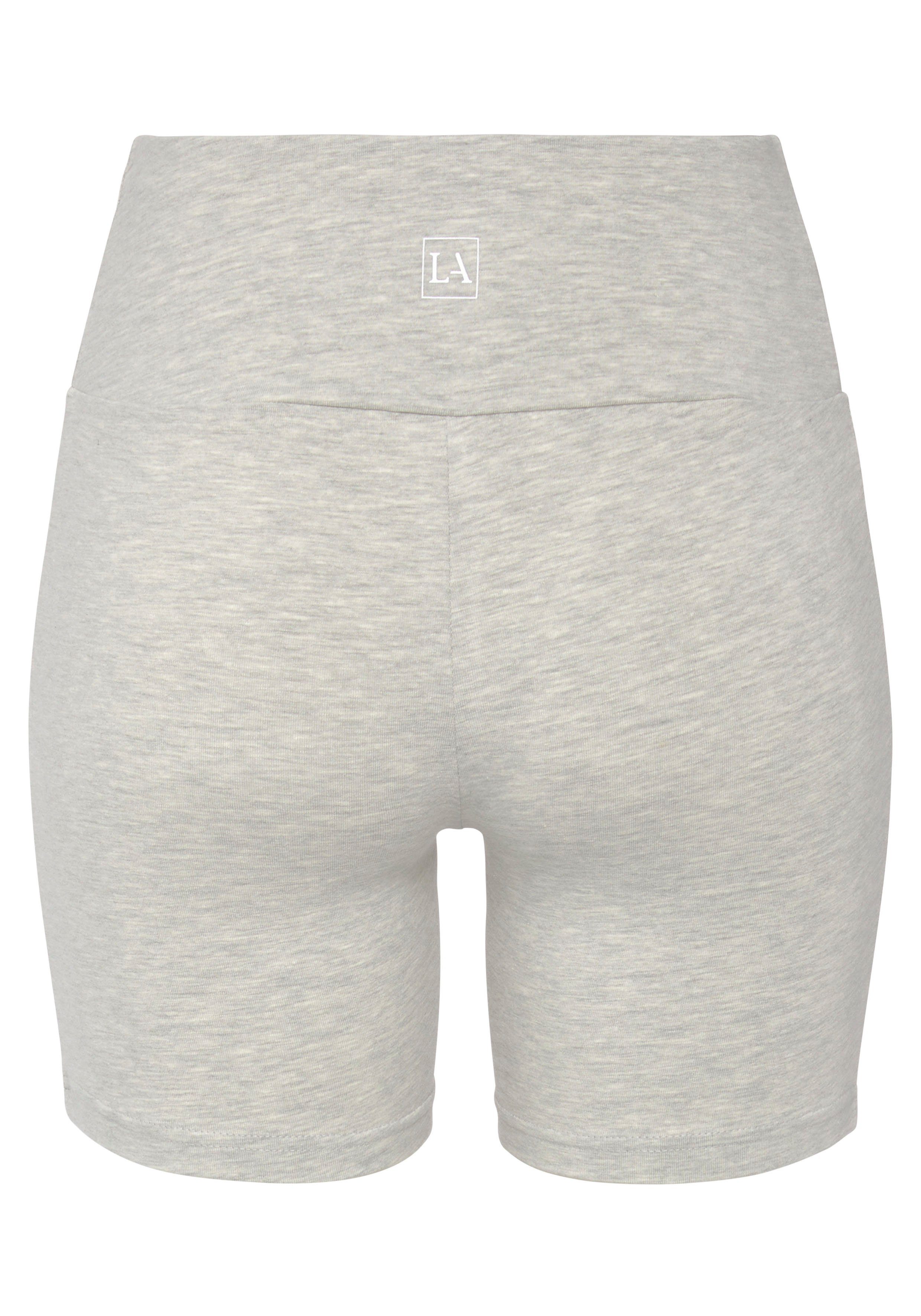 LASCANA und Logodruck breitem Shorts meliert mit grau Bündchen hell