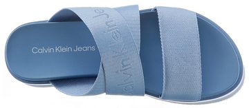 Calvin Klein Jeans FLATFORM SANDAL WEBBING IN MR Pantolette, Plateau, Sommerschuh, Schlappen mit Logoschriftzug