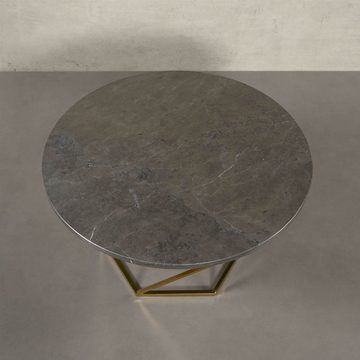 MAGNA Atelier Couchtisch VENEDIG mit Marmor Tischplatte, Coffee Table, Sofatisch, nachhaltig, Naturstein, 71x43cm