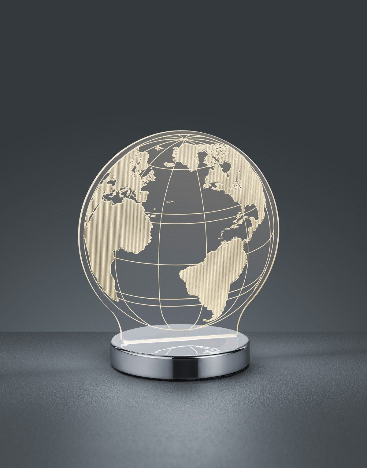 [Herausfordernde Ultra-Low-Preise!] TRIO Leuchten LED Tischleuchte Globe, Design, integriert, Weltkugel LED fest Farbwechsler, Tischlampe, Acrylplatte, einstellbar Lichtfarbe Farbwechsel