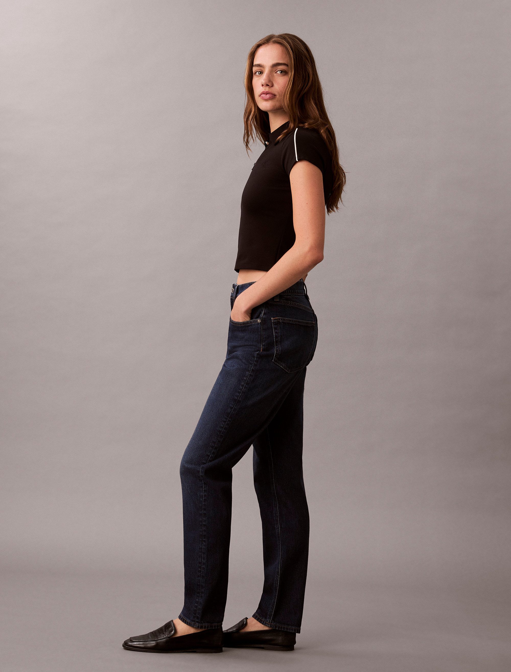 Calvin Klein Jeans Mom-Jeans NEW MOM JEAN mit Markenlabel am Bund