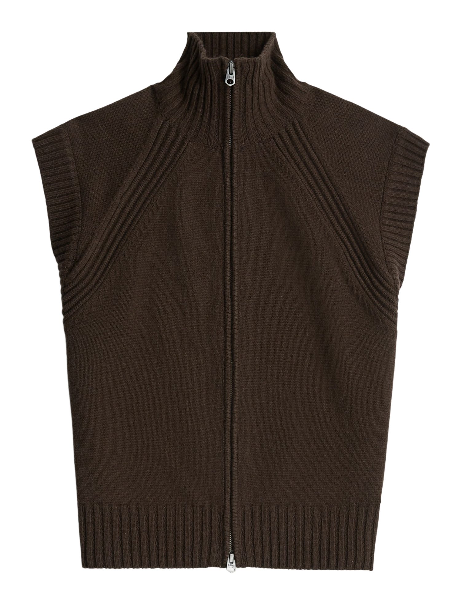 G-STAR Kurzarmpullover braun,Casual,Wolle,Unifarben,Stehkragen,Schulterbedeckend,Regular Fit