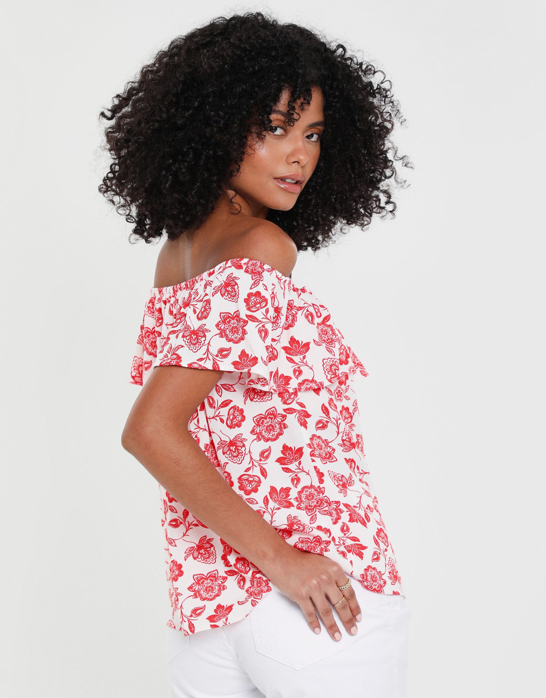 Threadbare Blusentop THB Coronation Bardot Top im sommerlichen Look