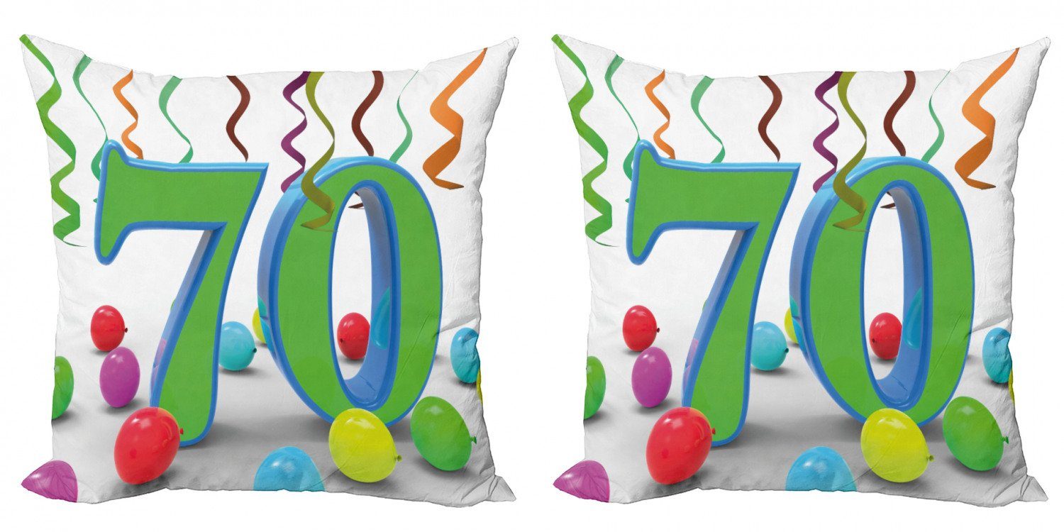 Kissenbezüge Modern Accent Doppelseitiger Ballone (2 Curls und Digitaldruck, Grün Stück), Abakuhaus