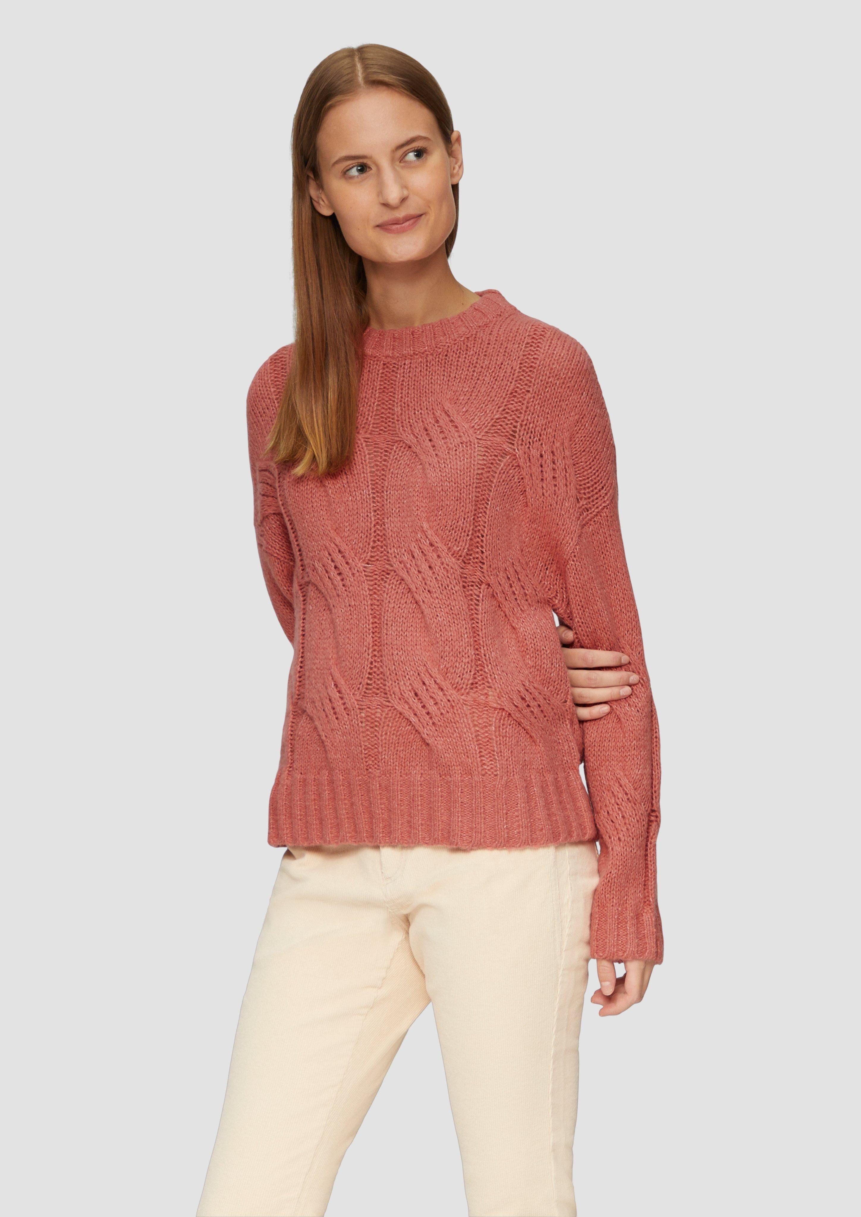 Strickpullover Zopfstrickpullover im Relaxed Fit