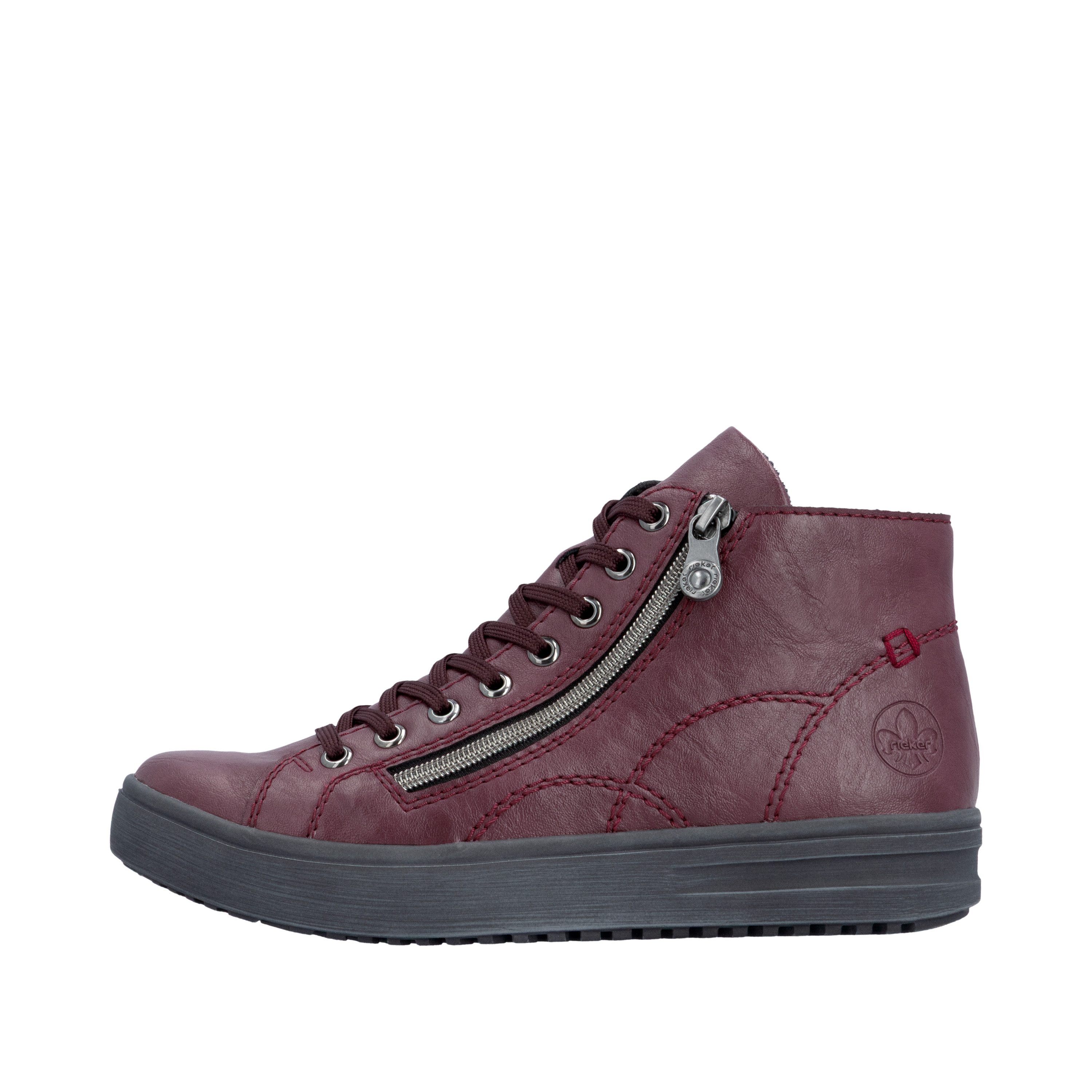 Rieker Schnürboots High Top-Sneaker, Herbstschuh mit dezenten Ziernähten