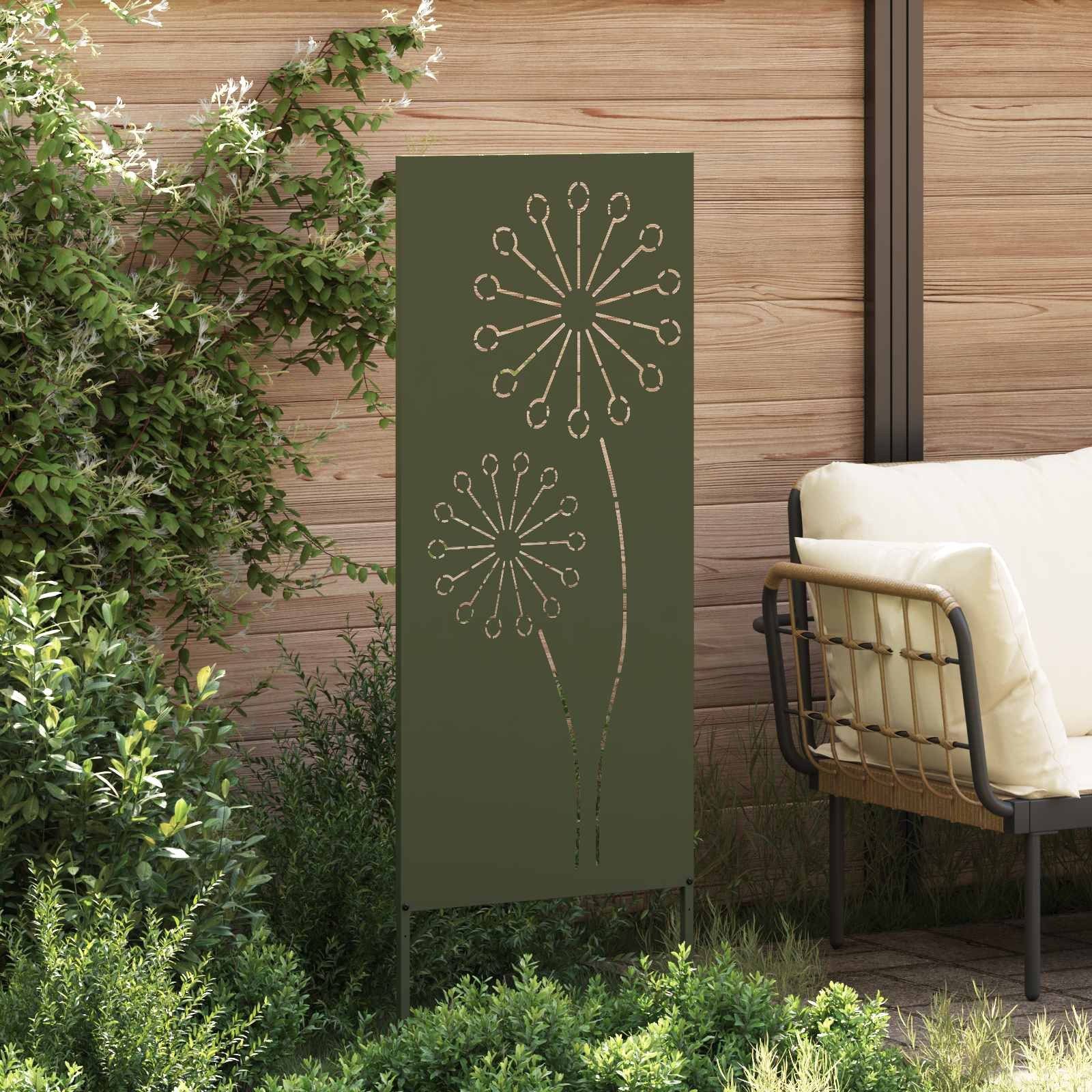 vidaXL Wandbild Garten Sichtschutz-Leinwand Olivgrün 50 x 140 cm, (1 St)