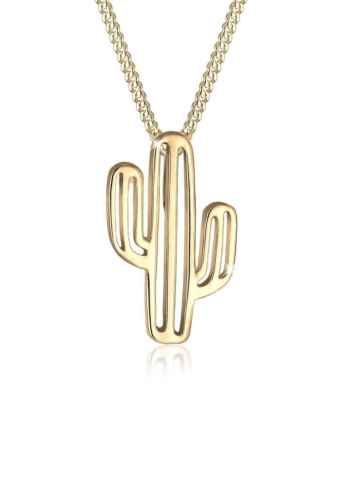 Kette mit Anhänger Anhänger Kaktus Boho 925 Sterling Silber