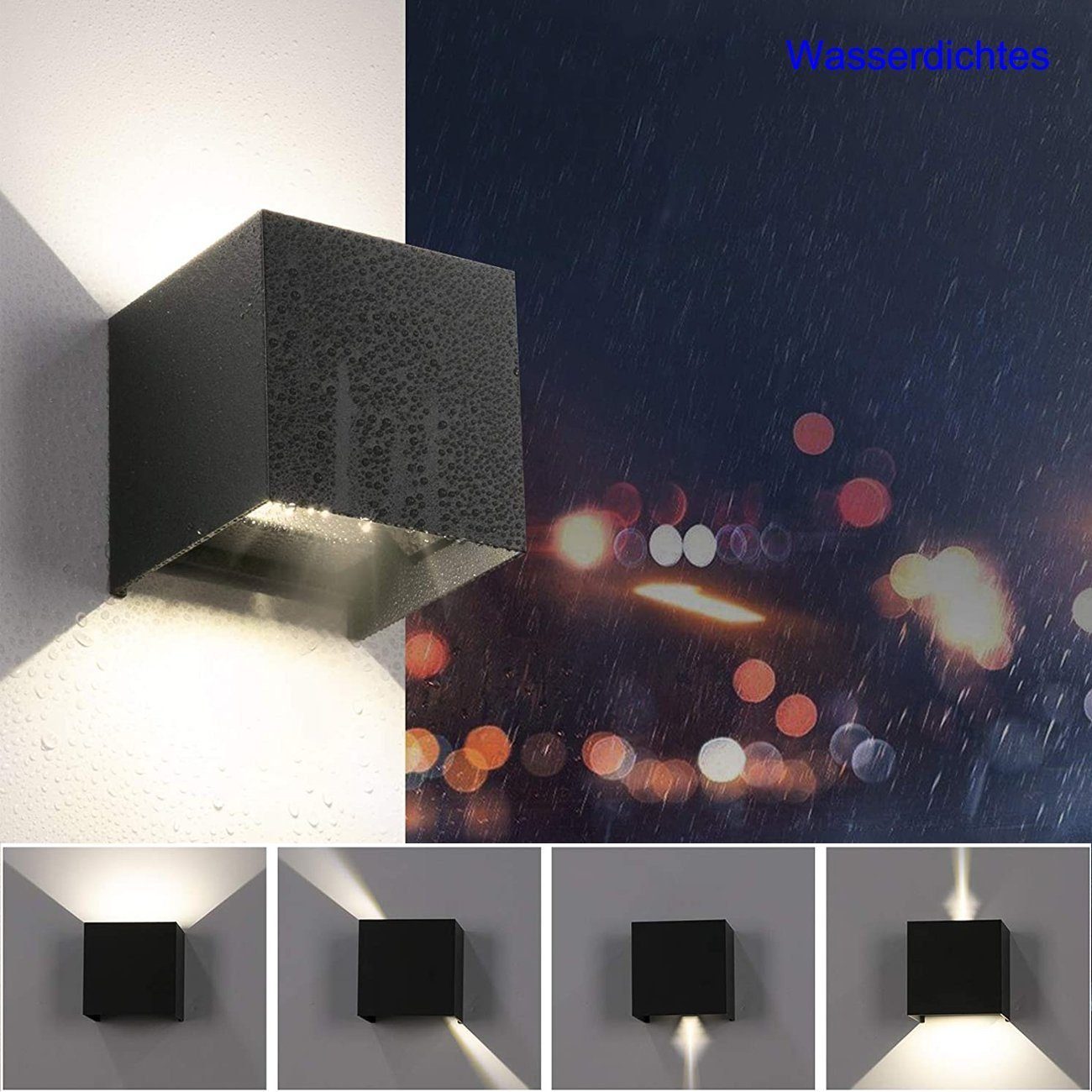 LETGOSPT Wandleuchte LED Wandleuchte Aussen 10W, günstig online kaufen