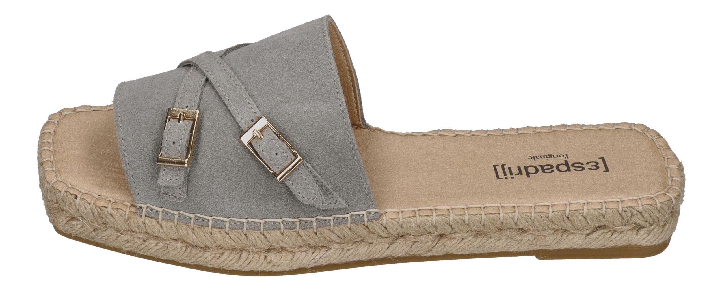 espadrij l´originale CARRE BUCKLE Pantolette Gris