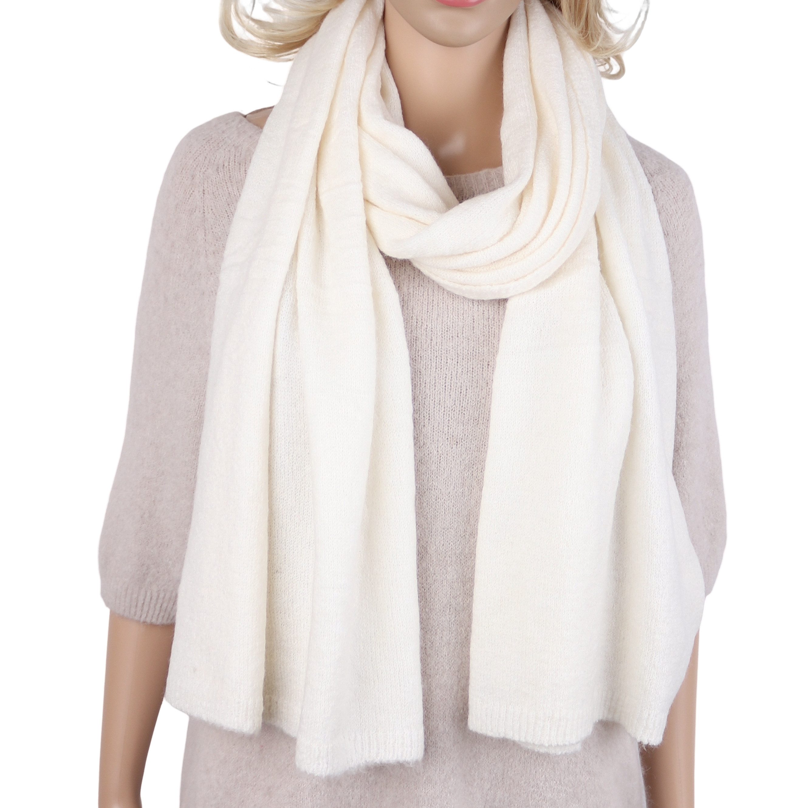 MIRROSI Strickschal Damen & Herren, Unifarbe Schal Unisex ca.55x185cm, super weich, (Neue Kollektion Herbst/Winter 2026), warmer Winterschal mit Wolle
