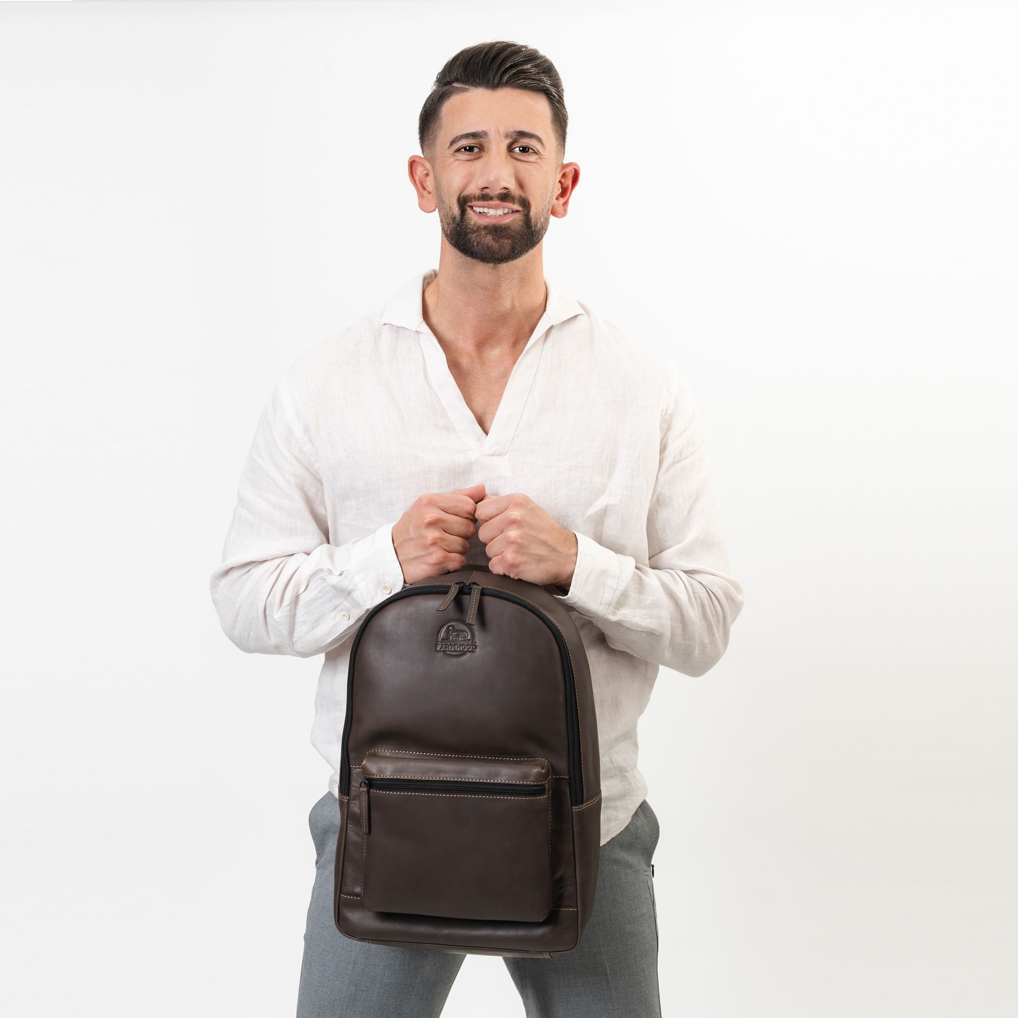 Farmhood Laptoprucksack Nashville, Leder günstig online kaufen