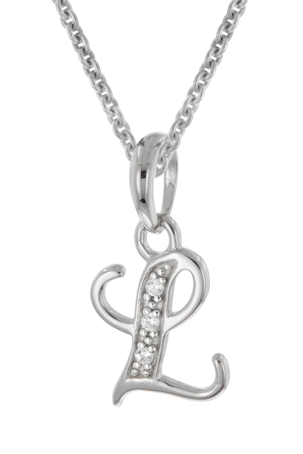 trendor Kette mit Anhänger Mit Buchstaben L Anhänger 925 Silber Rhodiniert günstig online kaufen