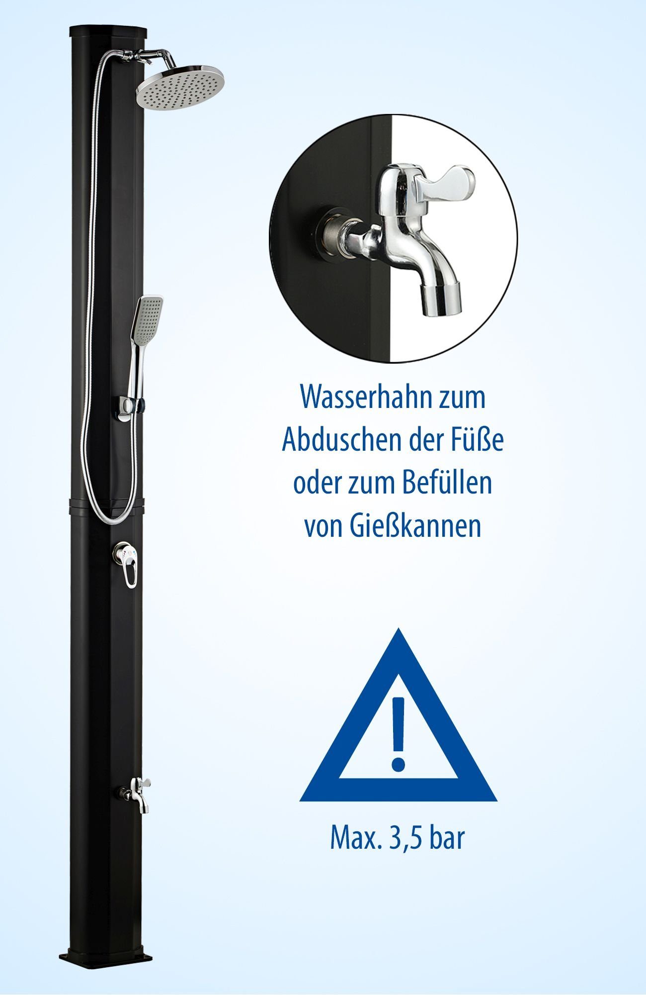 dirkstraumbad Gartendusche Solardusche Garten 35 Liter mit Handbrause