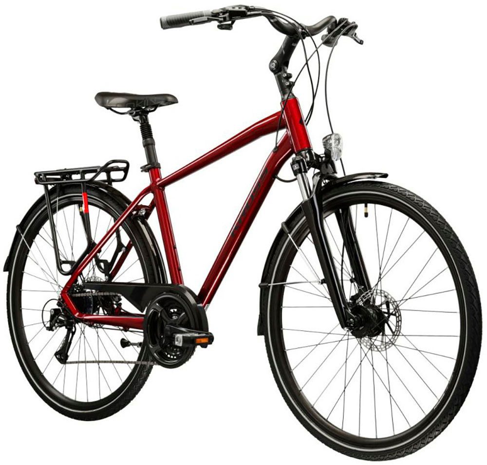 Kross Trekking Bike Men's Trekking Bike 28" Trans 4.0 Red 24 Gears, 24-Speed ​​Shimano ACERA M3020 Derailleur, Derailleur Gears