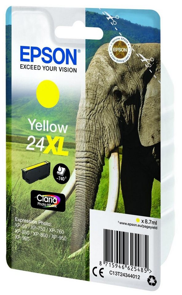 Thumbnail - Epson Epson 24XL Elefant Druckerpatrone gelb Tintenpatrone