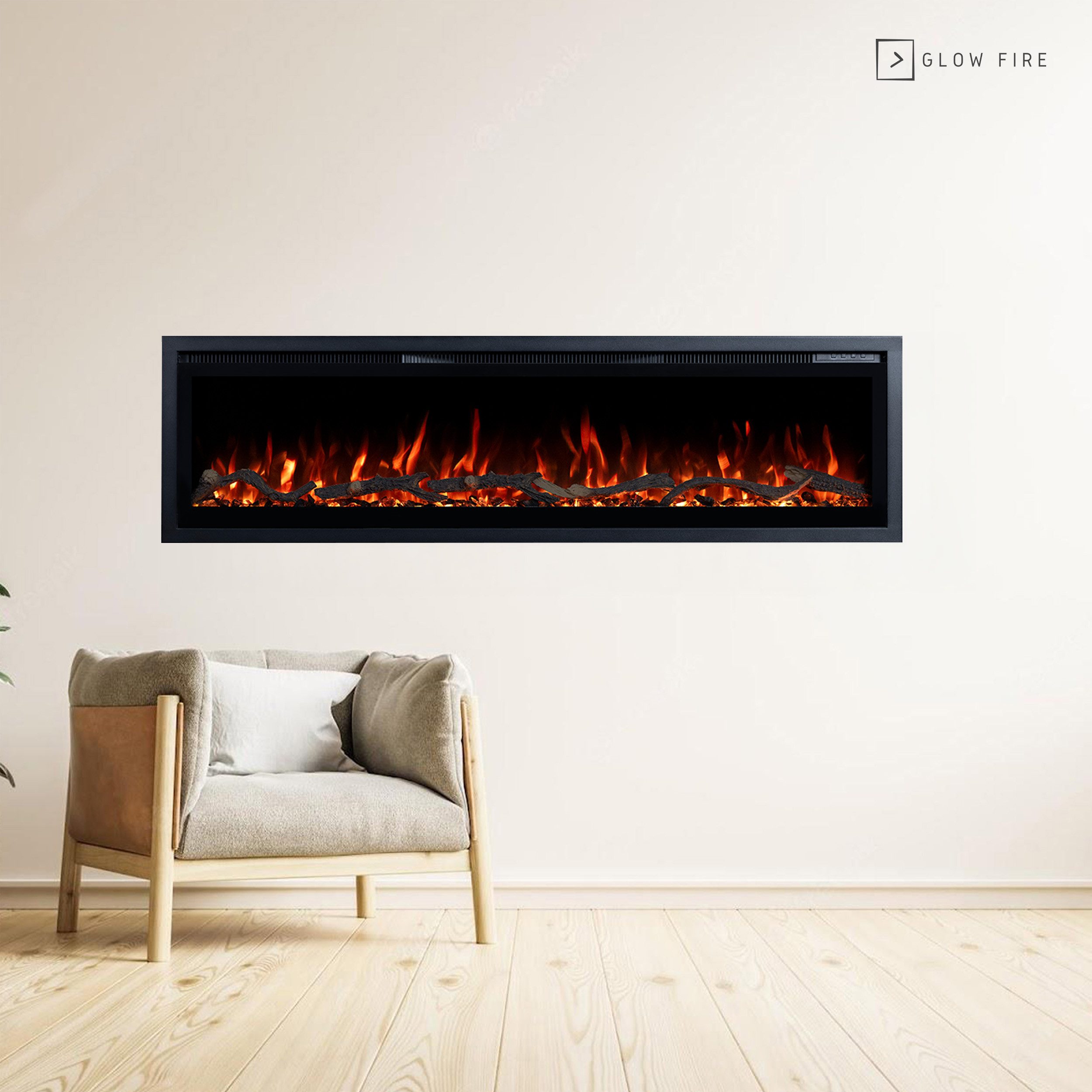 GLOW FIRE Elektrokamin GF Core Wandkamin mit 3D Feuer und Heizung (Thermost günstig online kaufen