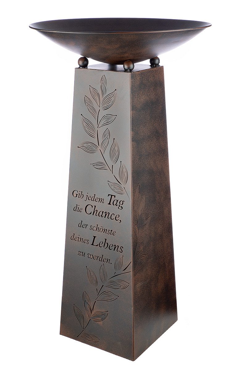 MF Dekoschale Schalenständer Schönster Tag Metall Braun Höhe 95cm (1 St) günstig online kaufen
