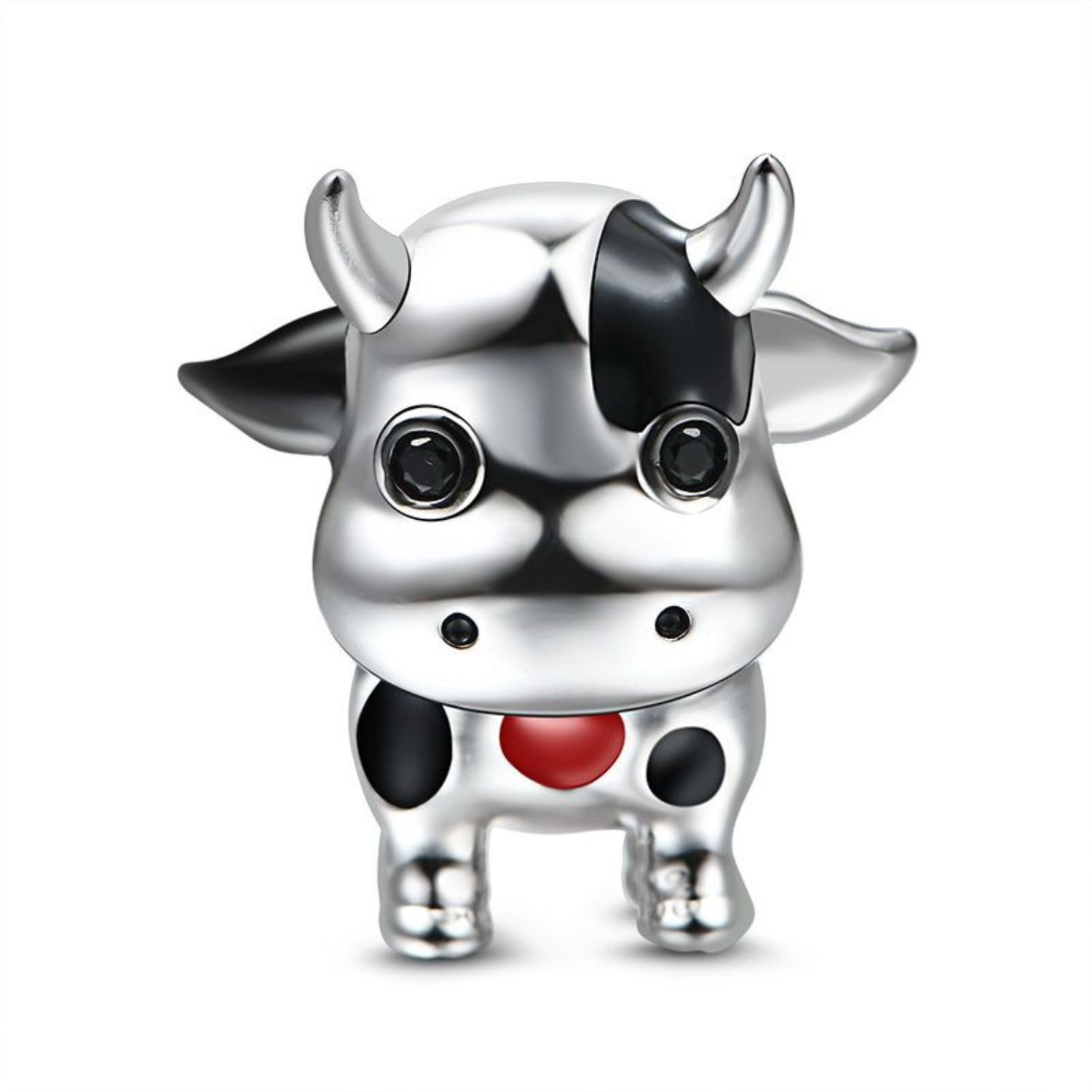 Bead Gnoce Charm Kuh mit Herz DSC014 Silber