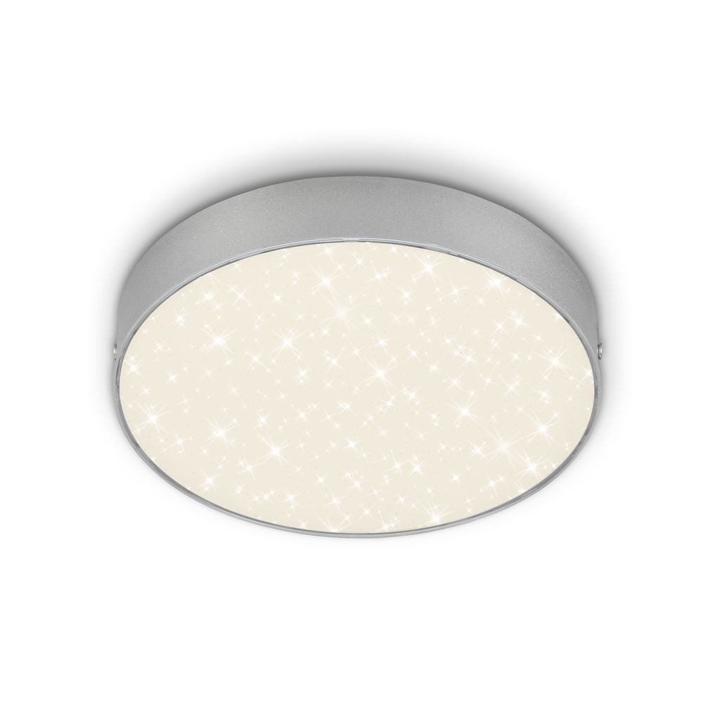 Briloner Leuchten LED Deckenleuchte 7073-414, Sternenhimmel, LED fest integriert, 2700K - Extra-Warmweiß, Deckenlampe, 21,2x3,6cm, Silber, 16W, Wohnzimmer, Schlafzimmer, Küche