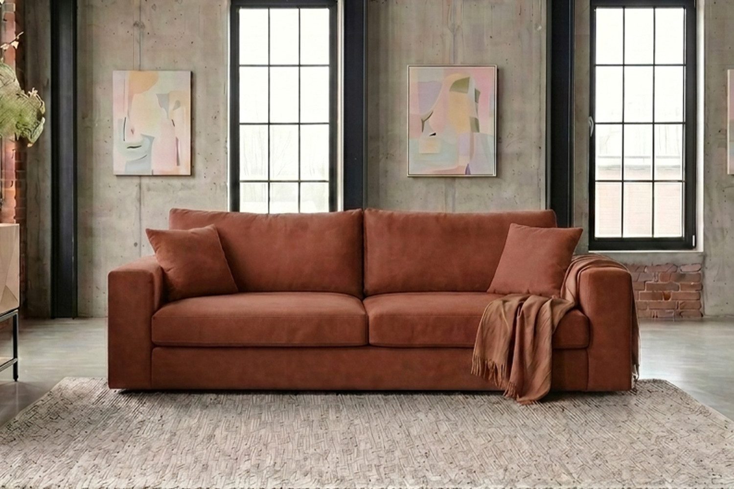 KAWOLA 3-Sitzer AMINA Stoff Couch - Gemütlichkeit - Wohnzimmer Sofa - 3 Sitzer, Modernes Sofa für Drei, hochwertiger Bezug, toller Sitzkomfort – Bild 3 von 5