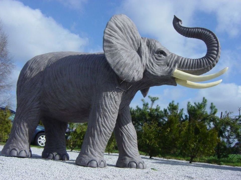 JVmoebel Skulptur Große Figur Figuren Laden Garten Statue Skulpturen Elefant Skulptur Dekoration