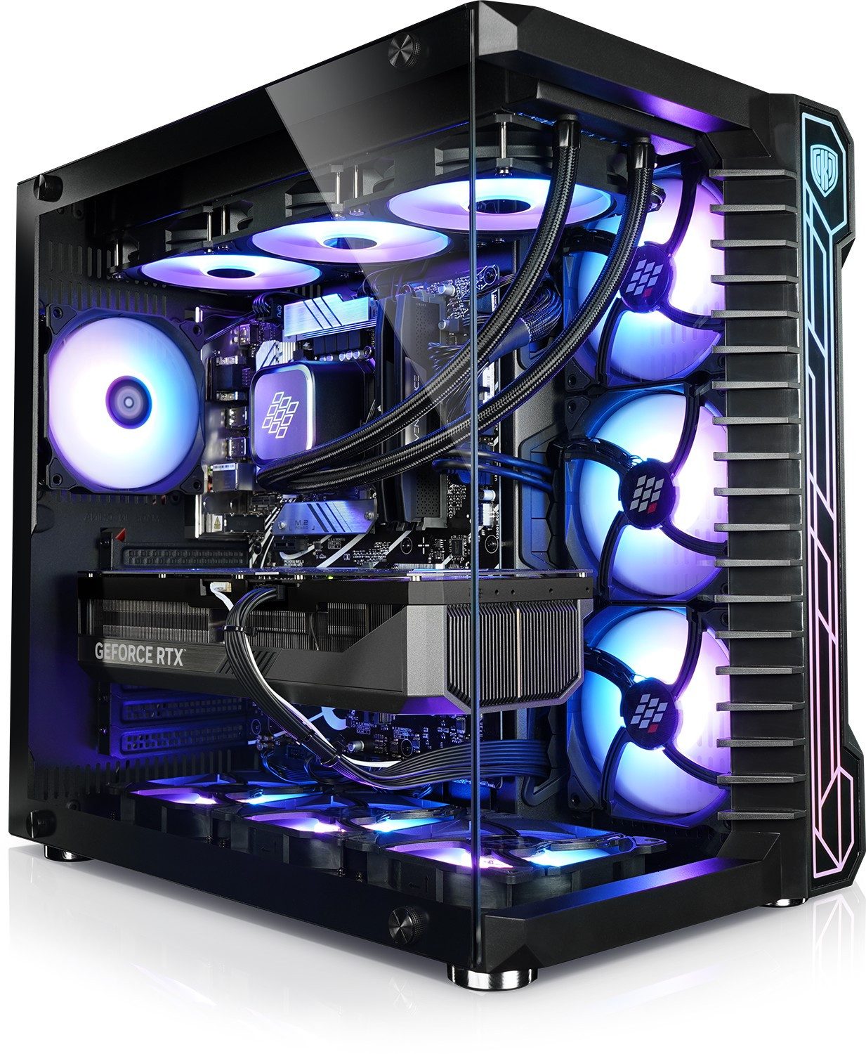 Kiebel Panorama XL 14 Gaming-PC (Intel Core i9 Intel Core i9-14900KF, RTX 5090, 64 GB RAM, 4000 GB SSD, Wasserkühlung, WLAN, RGB-Beleuchtung)